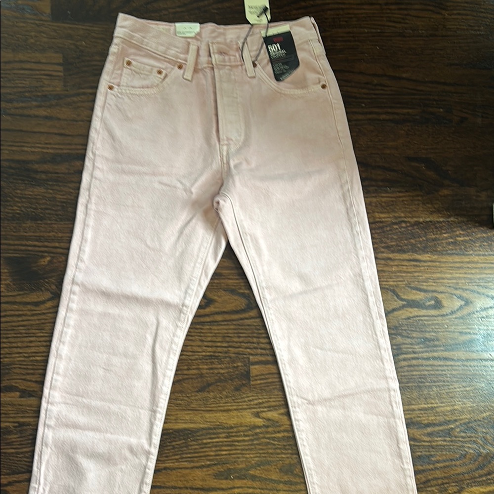Levi's Quartz Pink 501 Crop Jeans